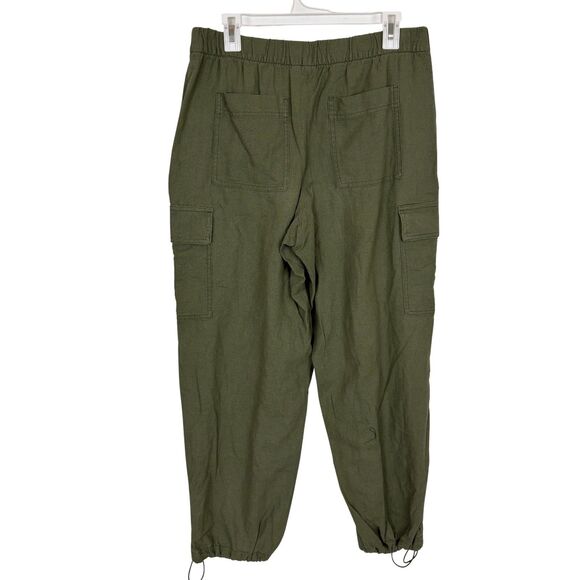 Gap Walden Green Linen Parachute Pants Women’s Medium Pull On Cargo - Picture 4 of 14